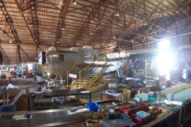 Inside the hangar