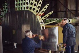 Tail Fin re-skinning in August, 1999